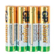 Батарейки КОМПЛЕКТ 4 шт., GP Super, AAA (LR03, 24А), алкалиновые, мизинчиковые, в пленке, 24ARS-2SB4